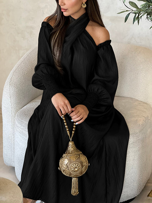 Olivia Bennet | Loose Solid Color Long Sleeves Maxi Dresses