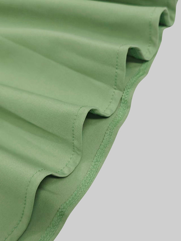 Olivia Bennet | A-Line Long Sleeves Pleated Pockets Solid Color Zipper V-Neck Midi Dresses