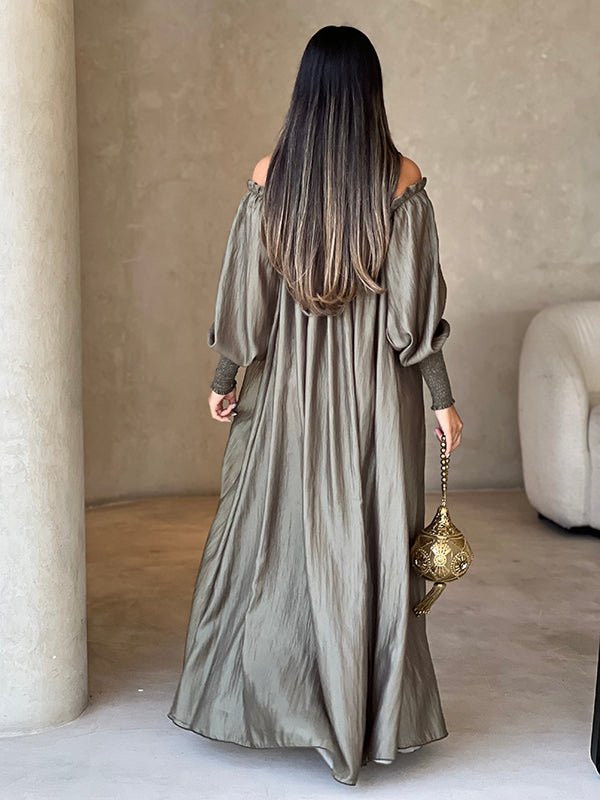 Olivia Bennet | Loose Solid Color Long Sleeves Maxi Dresses