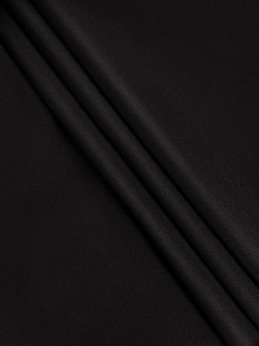 Olivia Bennet | Long Sleeves Solid Color Round-Neck Midi Dresses