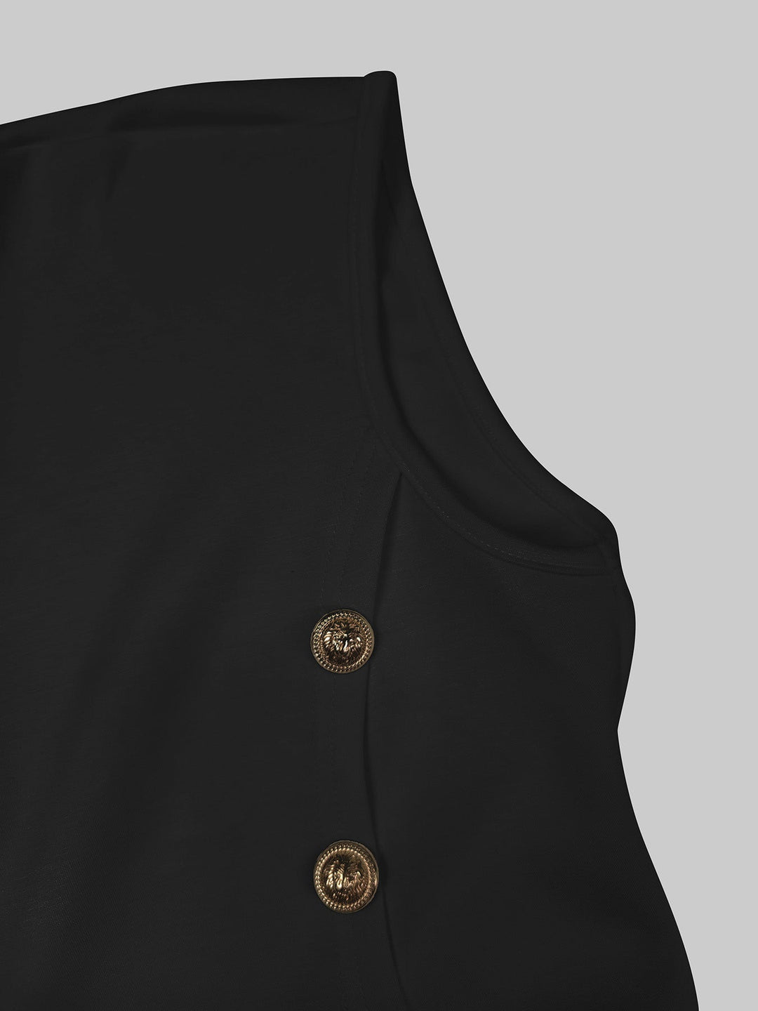 Olivia Bennet | Loose Sleeveless Solid Color Split-side Shawl Collar Maxi Dresses