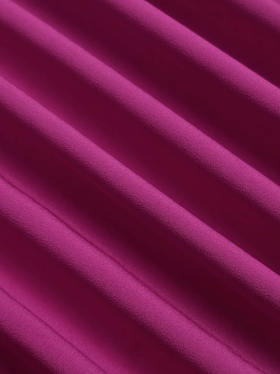 Olivia Bennet | Long Sleeves Loose Pleated Solid Color Split-Joint Tiered Round-Neck Maxi Dresses