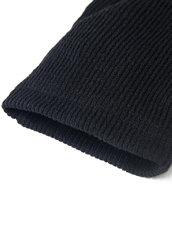Olivia Bennet | Super Loose Black High-Neck Knitting Batwing Sleeves Sweater Dress