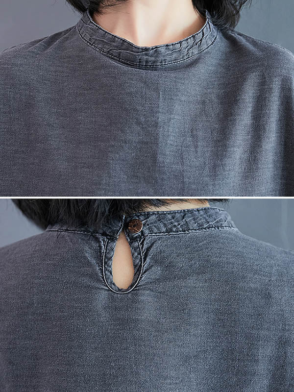 Olivia Bennet | Original Split-Joint With Pocket Denim Dress