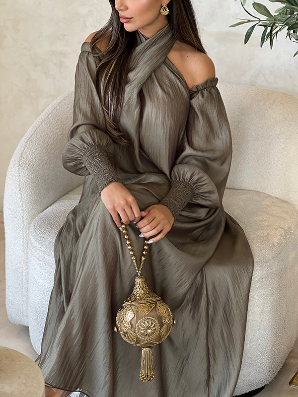 Olivia Bennet | Loose Solid Color Long Sleeves Maxi Dresses