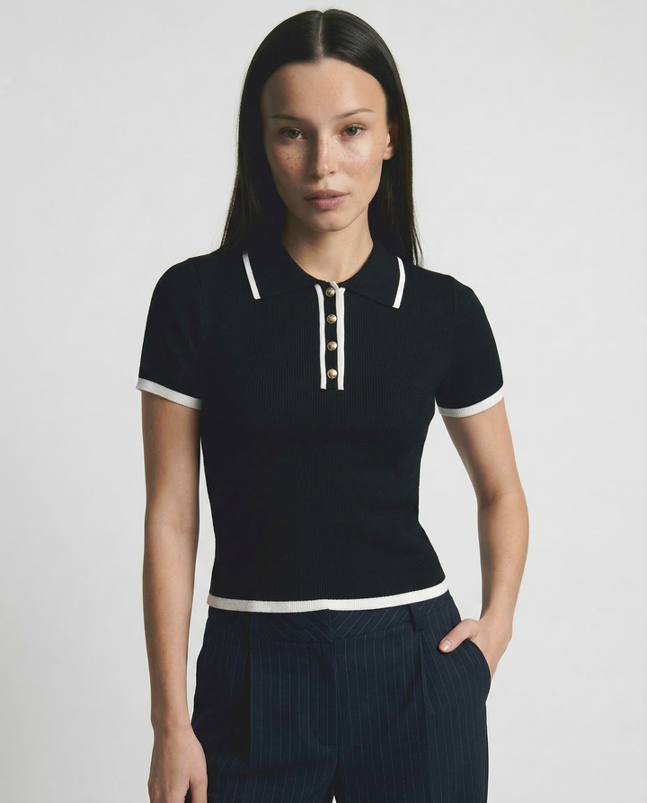 Olivia Bennet | Cotton Polo for Women in Classic Fit, White