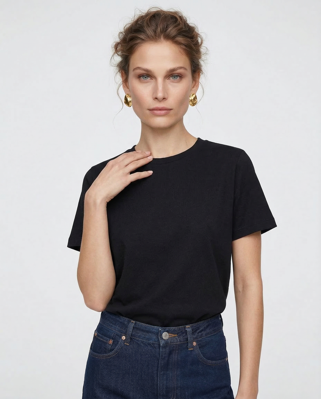 Olivia Bennet | Cotton Tee for Women, Regular Fit, White