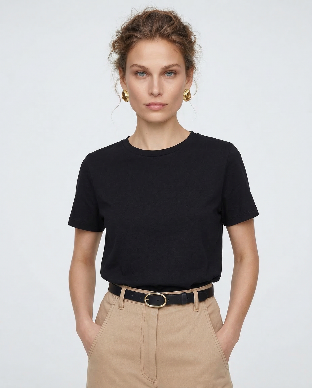 Olivia Bennet | Cotton Tee for Women, Regular Fit, White