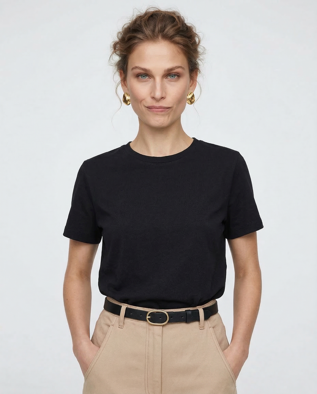 Olivia Bennet | Cotton Tee for Women, Regular Fit, White