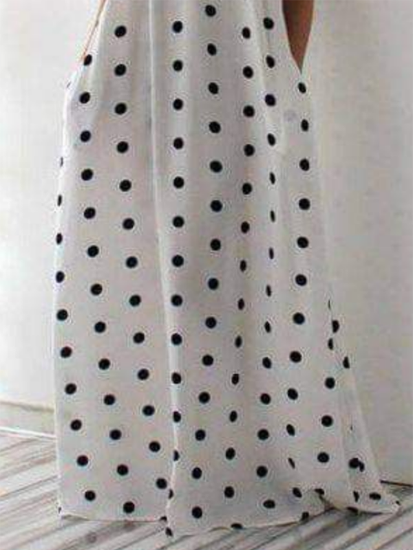 Olivia Bennet | Loose Falbala Polka-Dot Off-The-Shoulder Maxi Dresses