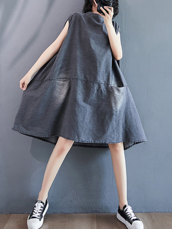 Olivia Bennet | Original Split-Joint With Pocket Denim Dress