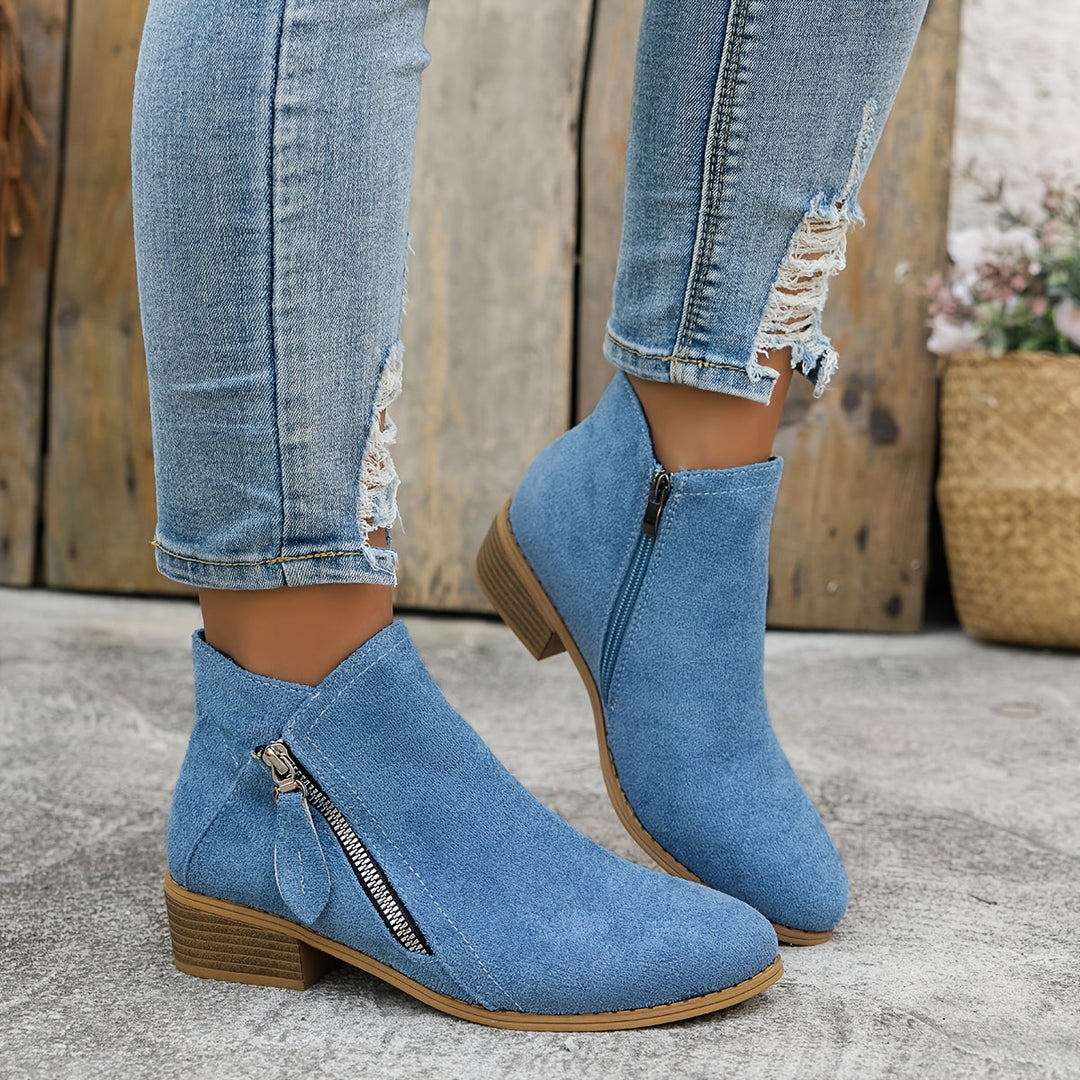 Elara Zip Ankle Boots – Effortless Elegance Everyday Ease