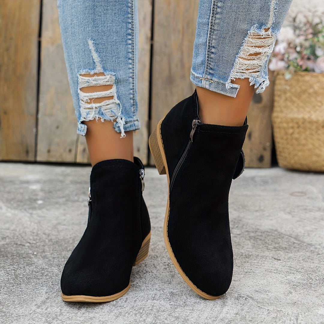 Elara Zip Ankle Boots – Effortless Elegance Everyday Ease