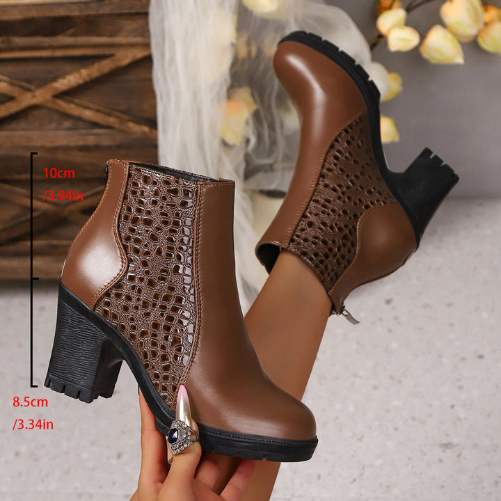 Clara Textured Heel Boots – Bold Style Effortless Comfort