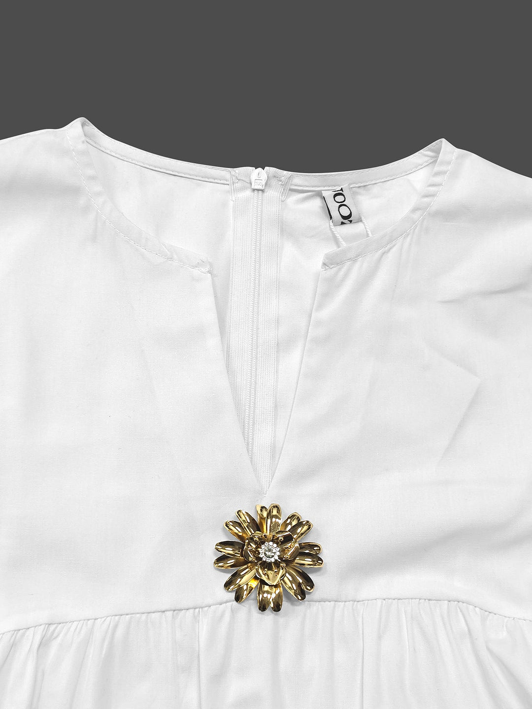 Olivia Bennet | Loose Short Sleeves Solid Color Deep V-Neck Midi Dresses Shirt Dress
