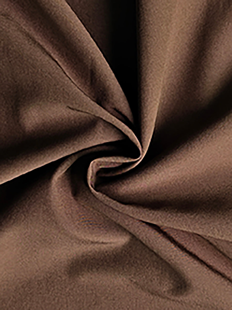 Olivia Bennet | Loose Puff Sleeves Elasticity Pleated Solid Color Off-The-Shoulder Maxi Dresses