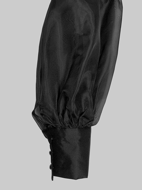 Olivia Bennet | Long Sleeves Loose Hollow Solid Color Split-Joint Round-Neck Mini Dresses