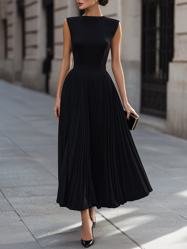 Olivia Bennet | Sleeveless Pleated Midi Dress