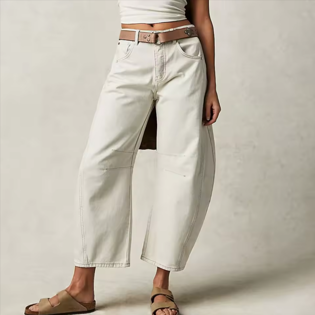 Olivia Bennet | Barrel-Leg Denim Jeans for Women