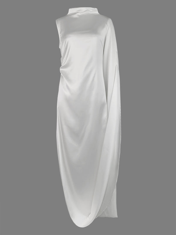 Olivia Bennet | Solid Color Split-Side All-Match Flying Sleeves Maxi Dresses