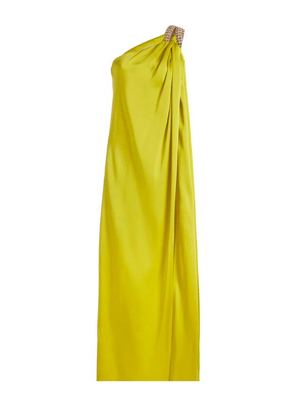 Olivia Bennet | Loose Sleeveless Solid Color One-shoulder Maxi Dresses