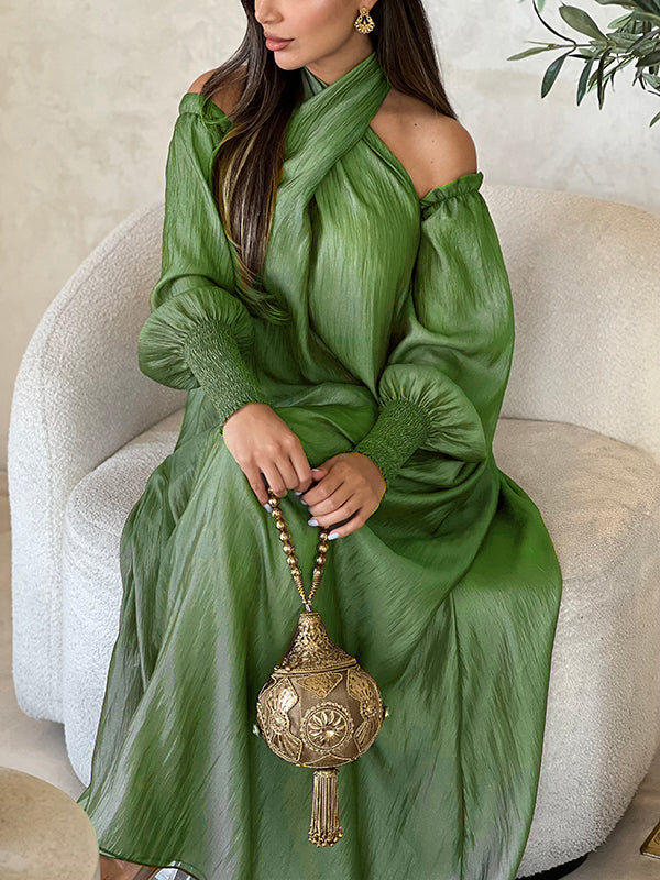 Olivia Bennet | Loose Solid Color Long Sleeves Maxi Dresses