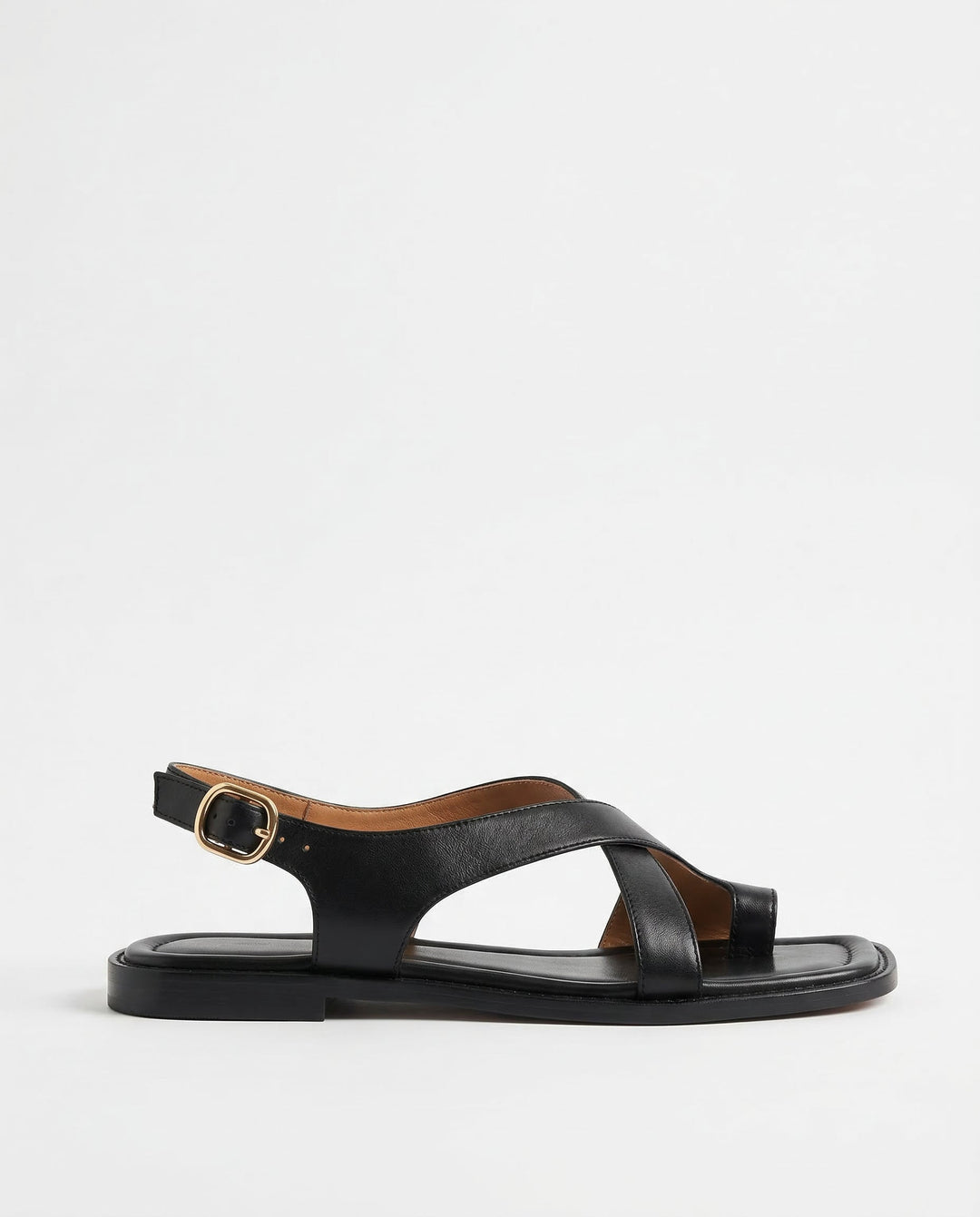 Olivia Bennet | Leather Cross Sandals for Women