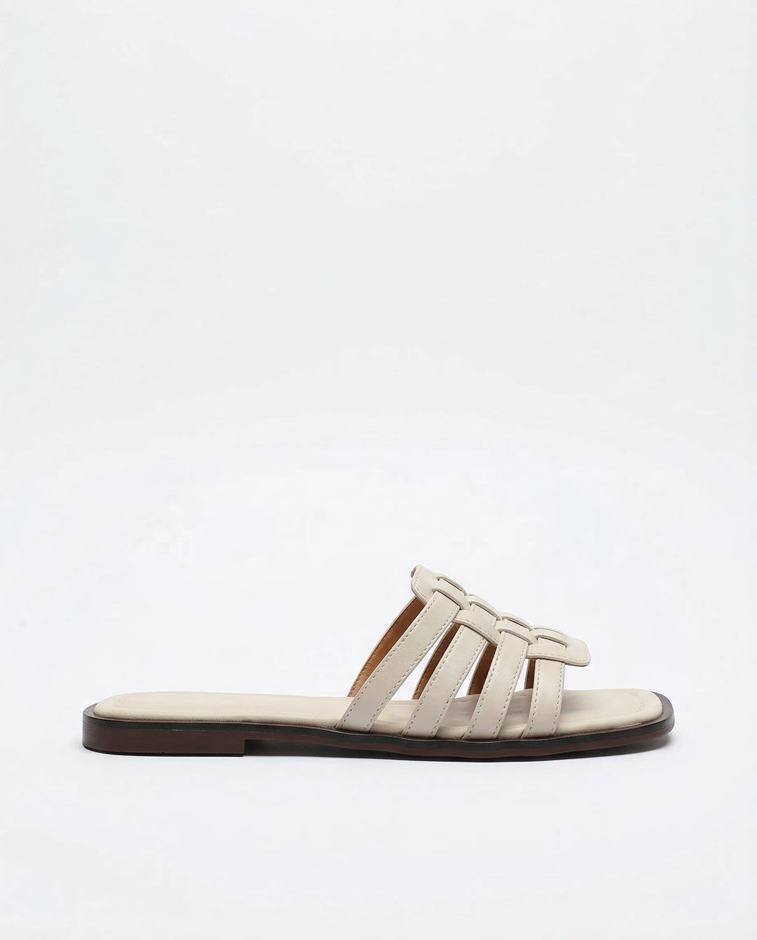 Olivia Bennet | Italian Leather Slides for Women in Natural Color