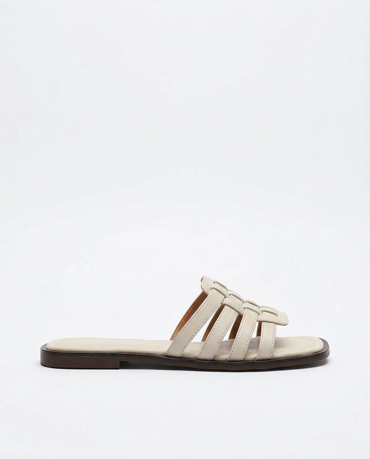 Olivia Bennet | Italian Leather Slides for Women in Natural Color