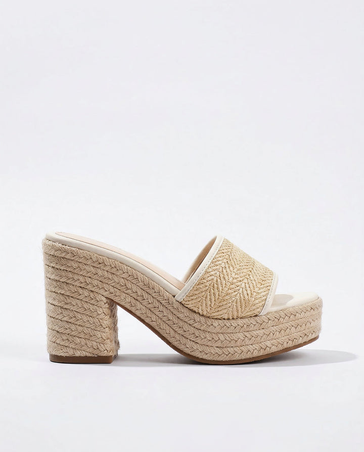 Olivia Bennet | Natural Woven Heels for Women
