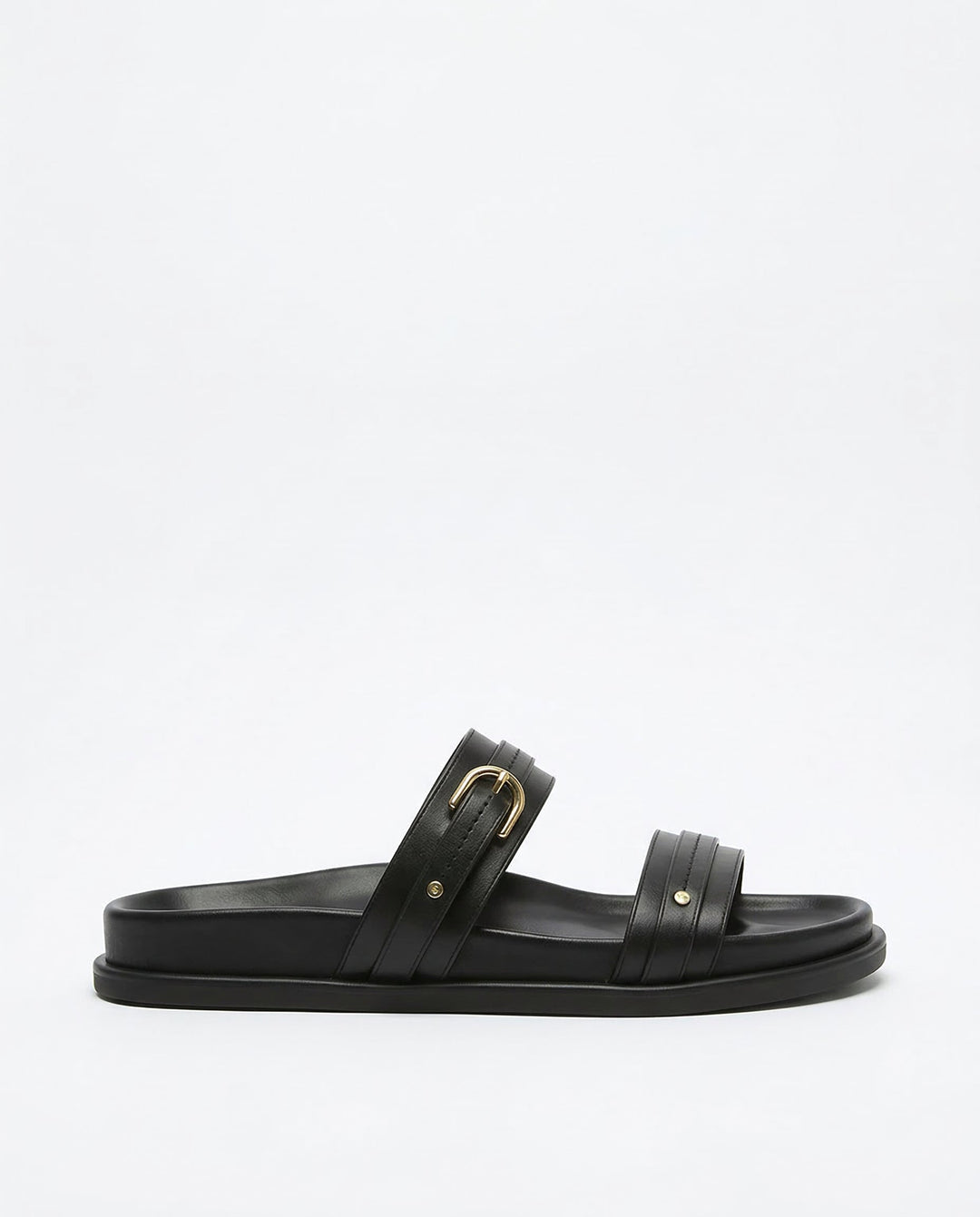 Olivia Bennet | Twin Strap Flats for Women in Natural Material