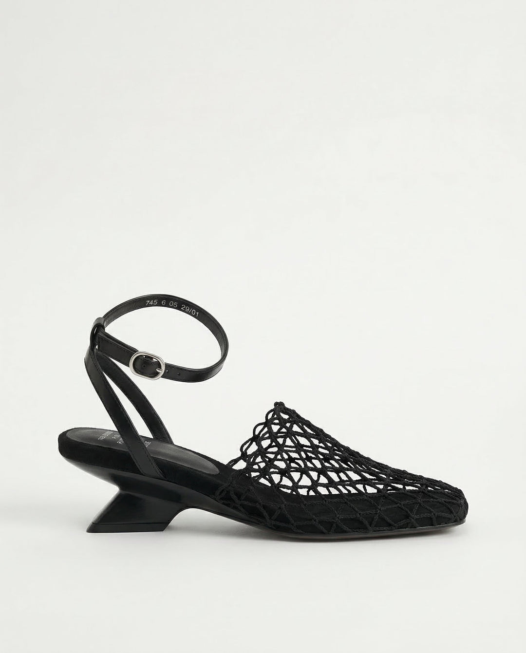 Olivia Bennet | Mesh Weave Heels for Women in Black