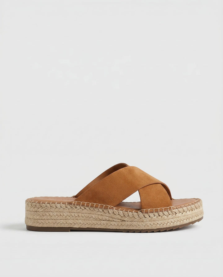 Olivia Bennet | Woven Leather Platform Sandals for Women