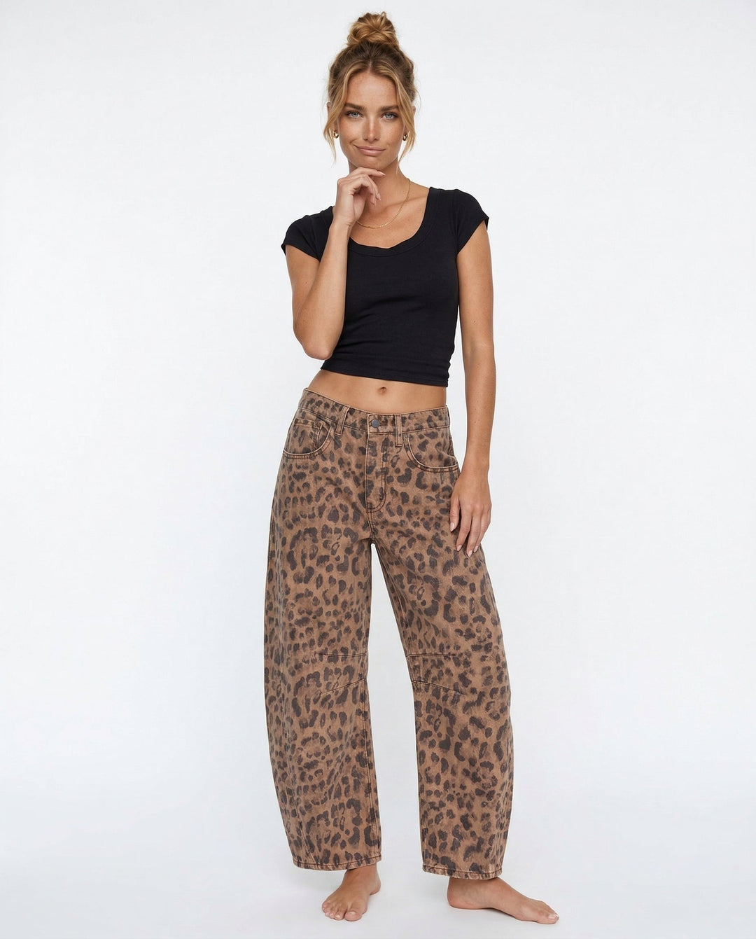 Olivia Bennet | Barrel-Leg Denim Jeans for Women