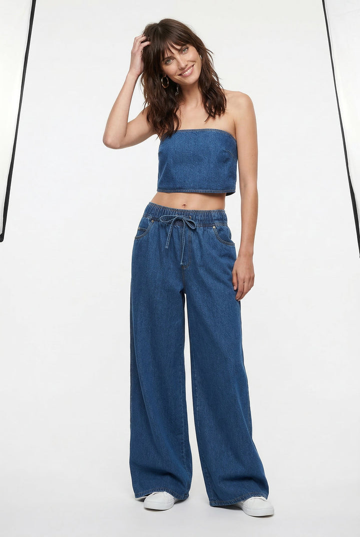 Olivia Bennet | Wide-Leg Jean for Women in Denim Blue