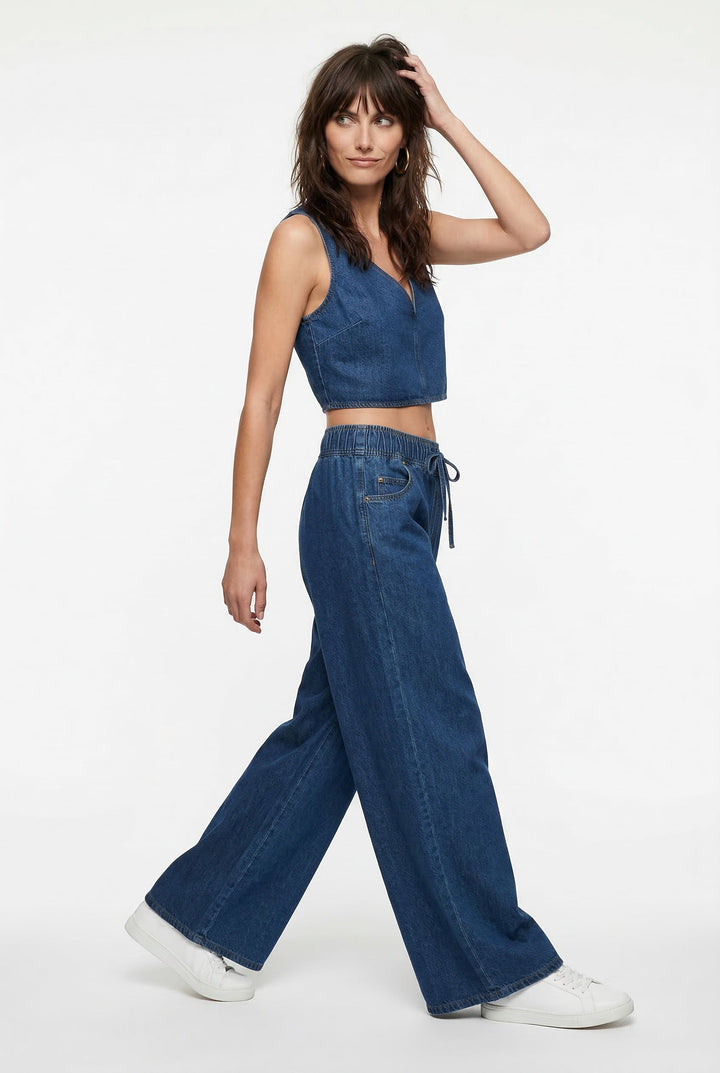 Olivia Bennet | Wide-Leg Jean for Women in Denim Blue