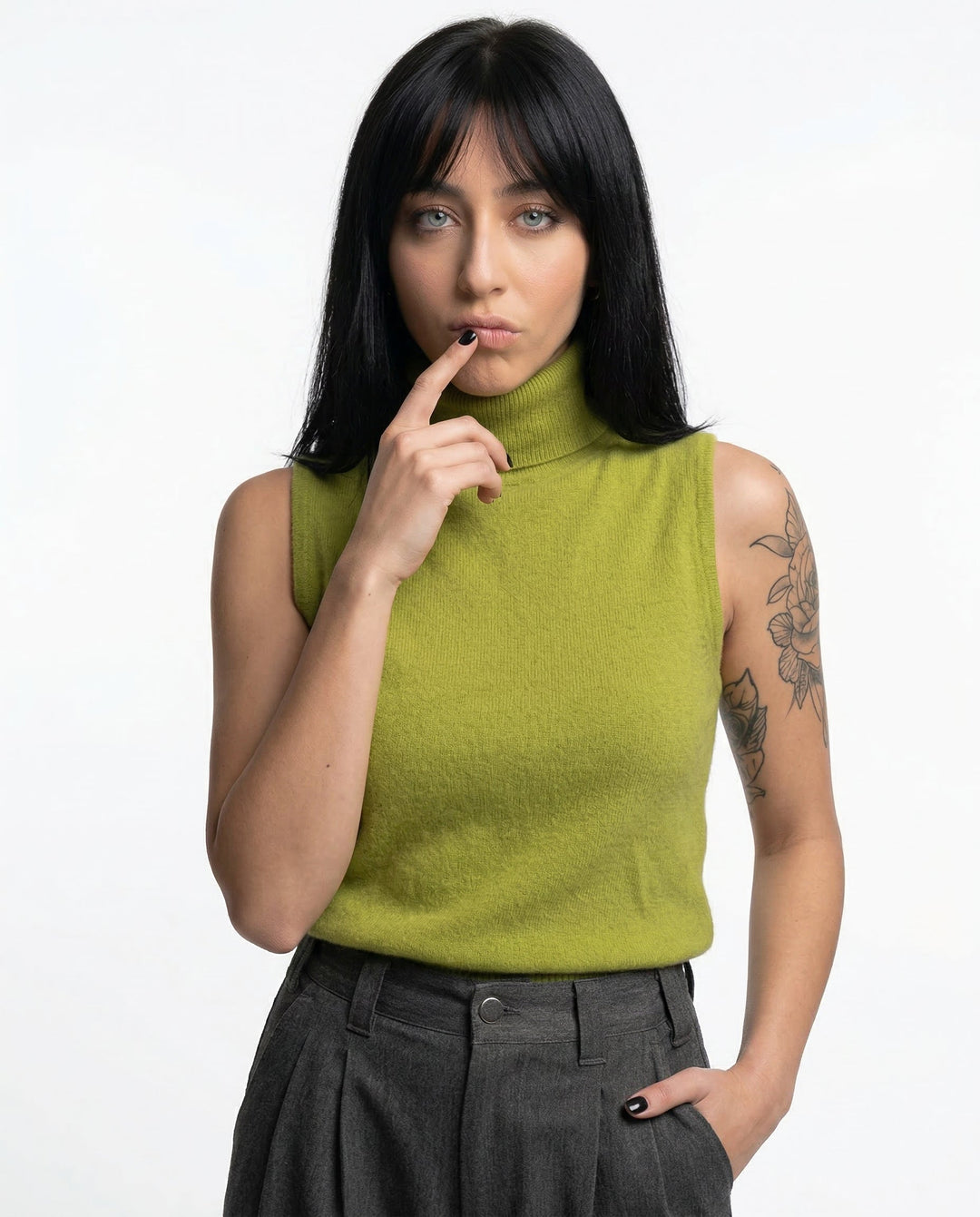 Olivia Bennet | High-Neck Vest for Women in Black