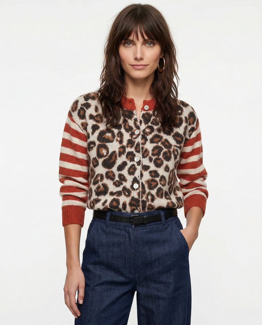 Olivia Bennet | Leopard Striped Top for Women