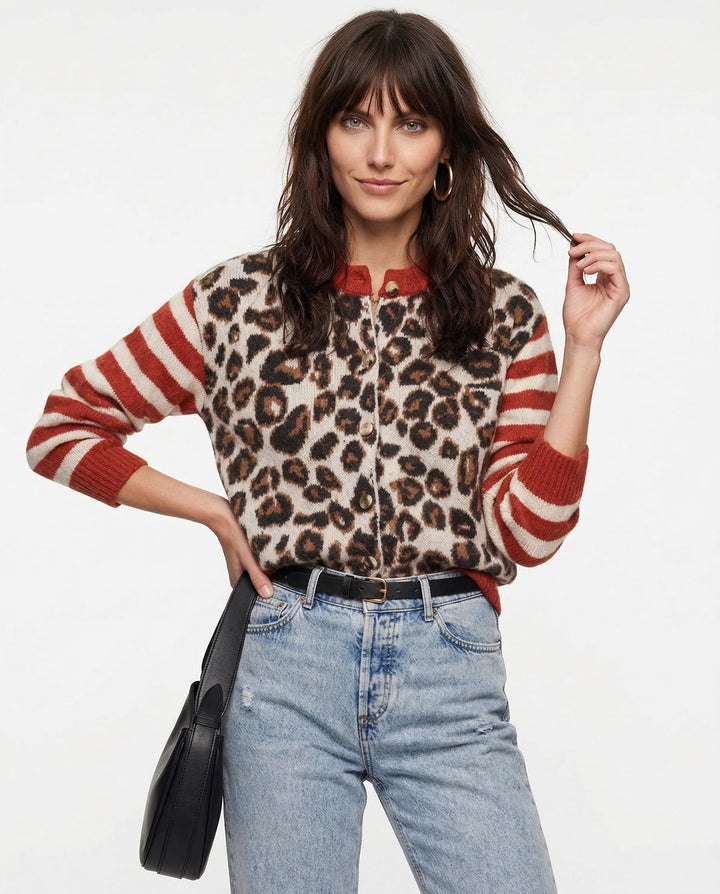Olivia Bennet | Leopard Striped Top for Women