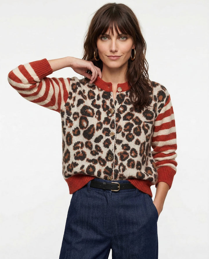 Olivia Bennet | Leopard Striped Top for Women