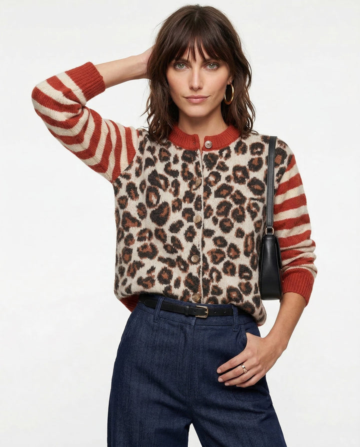 Olivia Bennet | Leopard Striped Top for Women
