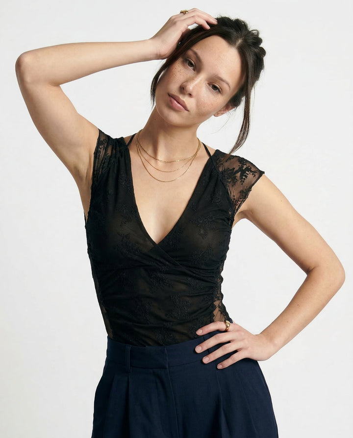 Olivia Bennet | Mesh Top for Women in Green