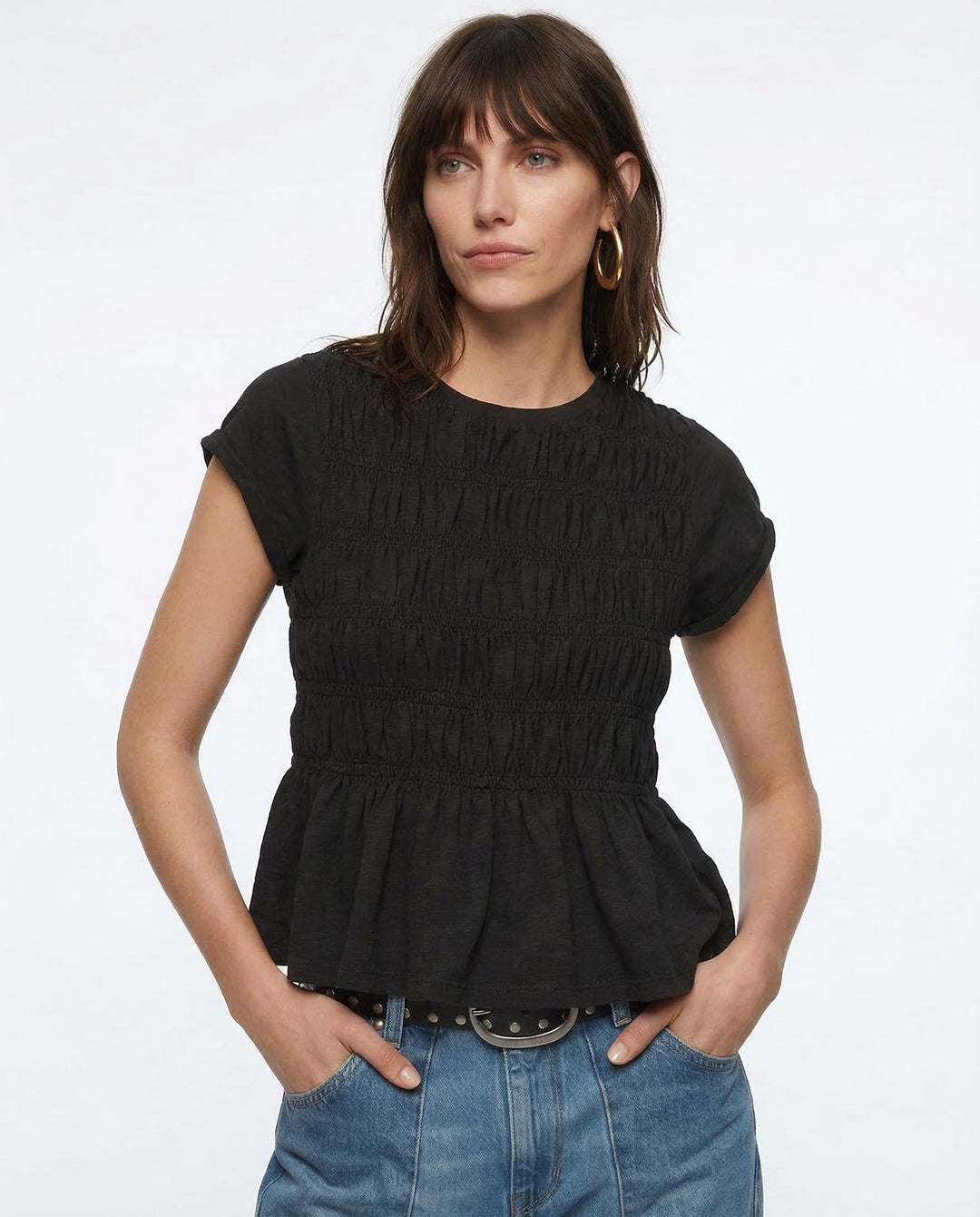 Olivia Bennet | Ruffle Top for Women in Lightweight Fabric