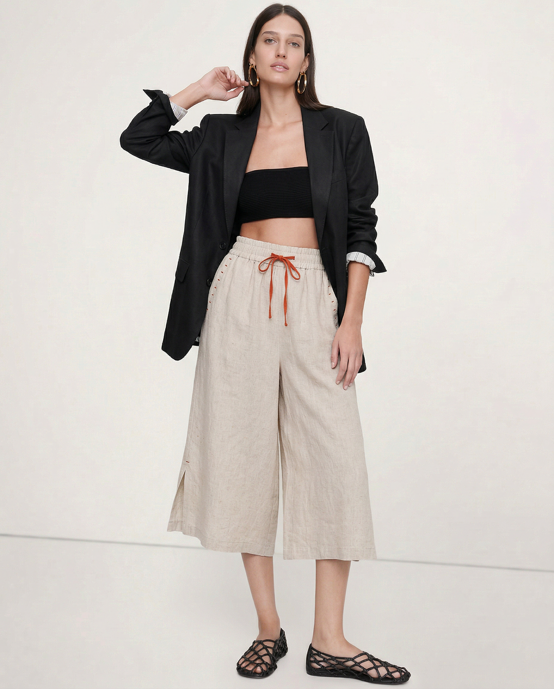 Olivia Bennet | Wide Leg Drawstring Pant for Women in Soft Fabric