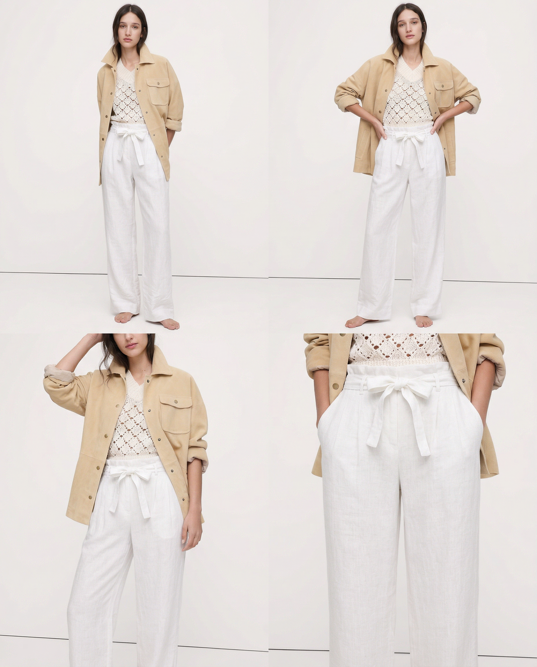 Olivia Bennet | Linen Wide Leg Pant for Women in Ruffle Style