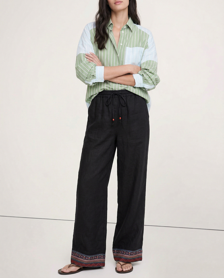 Olivia Bennet | Wide Leg Pant for Women in Natural Fabric