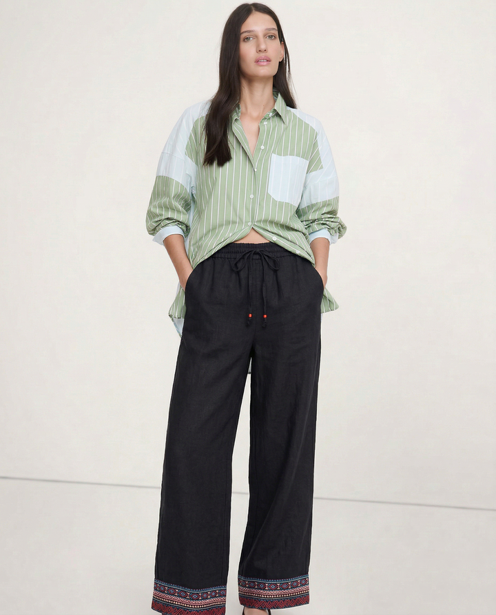 Olivia Bennet | Wide Leg Pant for Women in Natural Fabric