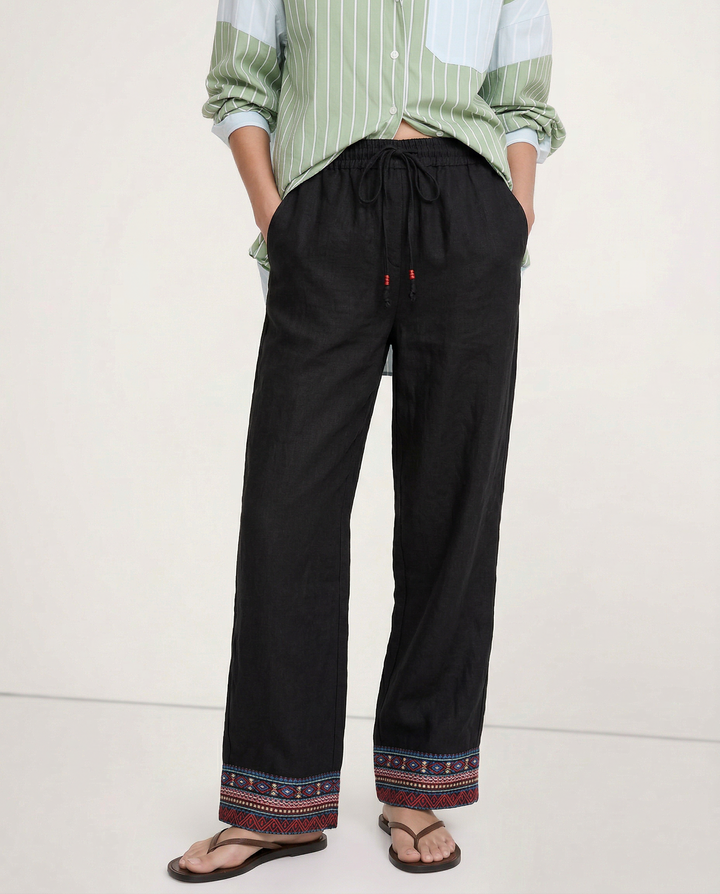 Olivia Bennet | Wide Leg Pant for Women in Natural Fabric