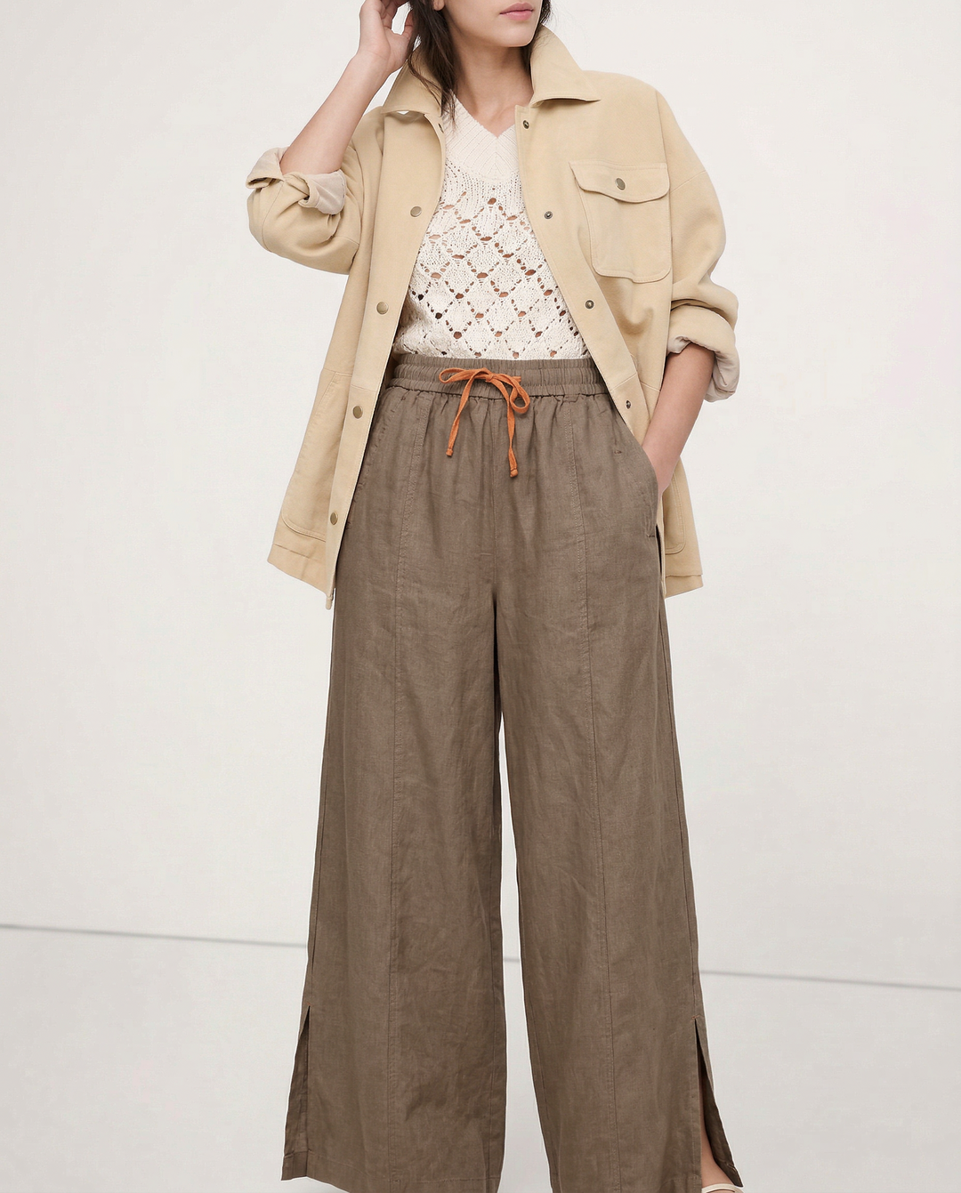 Olivia Bennet | Wide Leg Drawstring Pant for Women in Soft Fabric