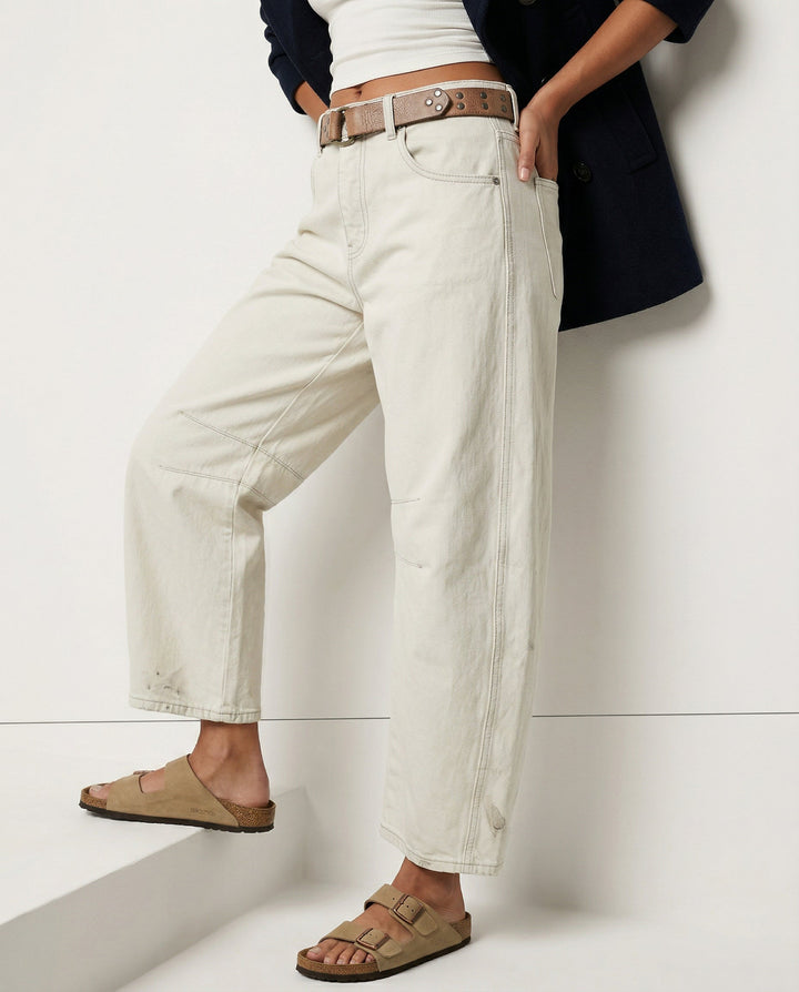 Olivia Bennet | Barrel-Leg Denim Jeans for Women